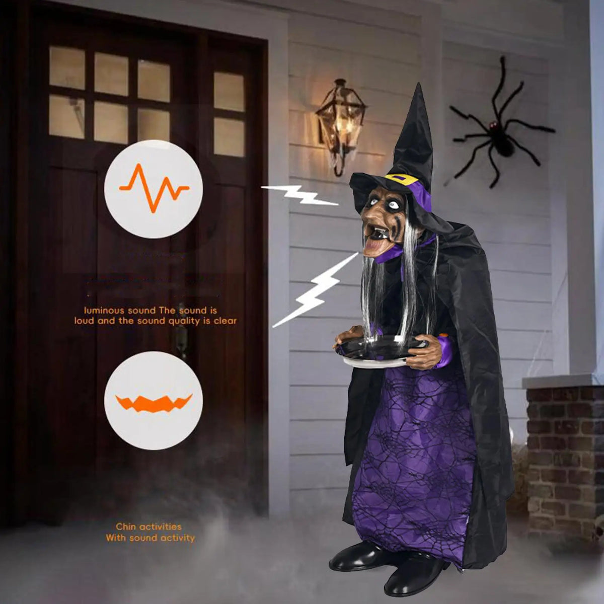 Halloween Decoration Creative Home Decor with Glowing Eyes for Porch Outdoor and Indoor Backyard Party Favors Haunted House Prop