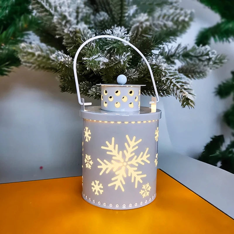 Christmas Decorations Vintage Christmas Lanterns with LED Light Festive Decor for Home Party Stylish Christmas Hanging Lanterns