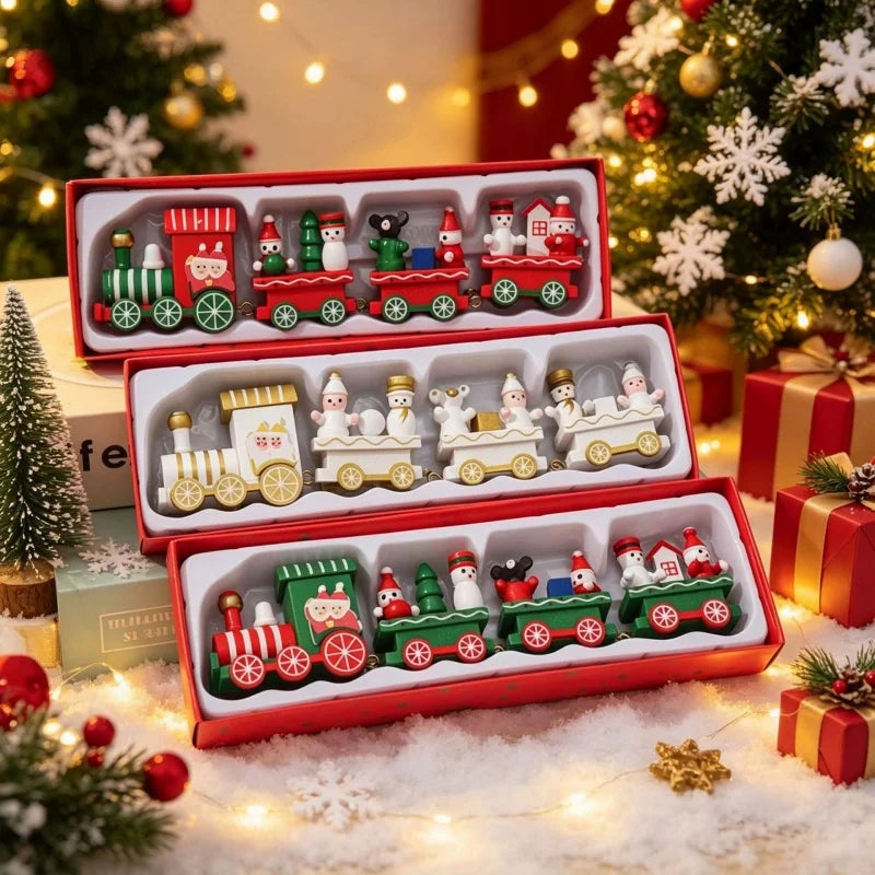 Christmas Train Decoration with Charming Painted Design Christmas Decorations Tabletop Display window display gifts