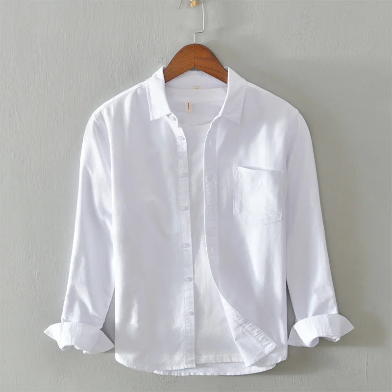 Spring Pink Shirts For Men Autumn Casual Slim Fit 100% Cotton Oxford Long Sleeve Shirt Men's Vintage button down shirt Clothes