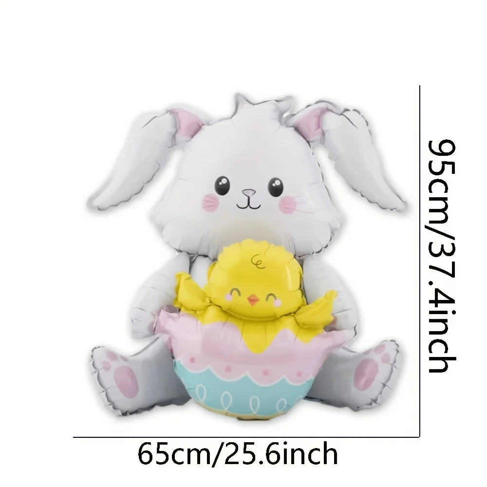 Standing Easter rabbit Chick eggs Balloon Easter bunny Balloon Easter Decoration balloon 2026 spring Easter Party Decor supplies
