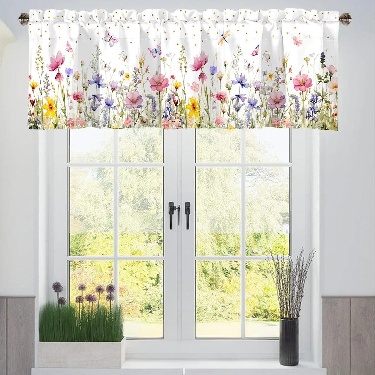 Happy Easter Short Curtain Happy Easter Decoration for Home 2026 Spring Ornament Holiday Gift 2026 for Kitchen Living Room