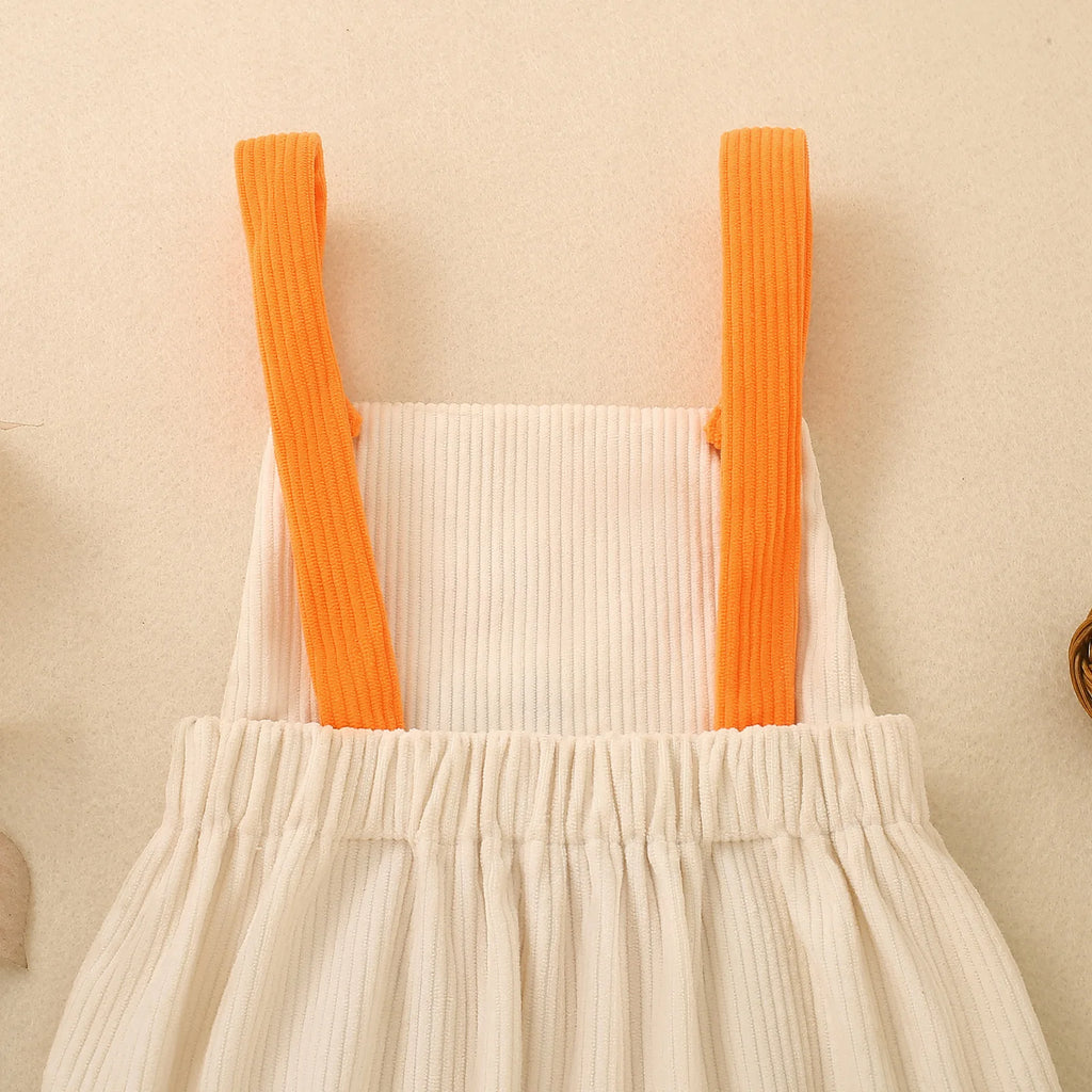 My First Halloween Baby Romper Corduroy Suspender Overalls Newborn Pumpkin Embroidery Bodysuit Infant Halloween Outfit
