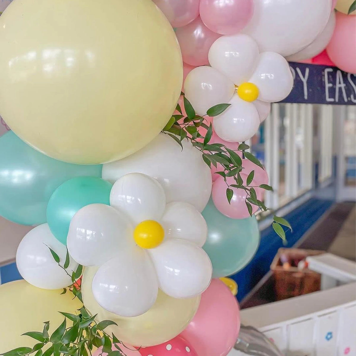 Easter Balloon Garland Set, 127Pcs Easter Party Supplies Spring Birthday Decoration with Large Rabbit Foil Balloon Pastel Balloon Arch (Easter)