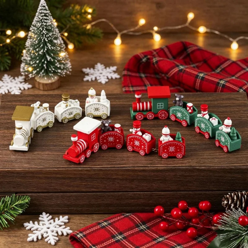 Christmas Train Decoration with Charming Painted Design Christmas Decorations Tabletop Display window display gifts