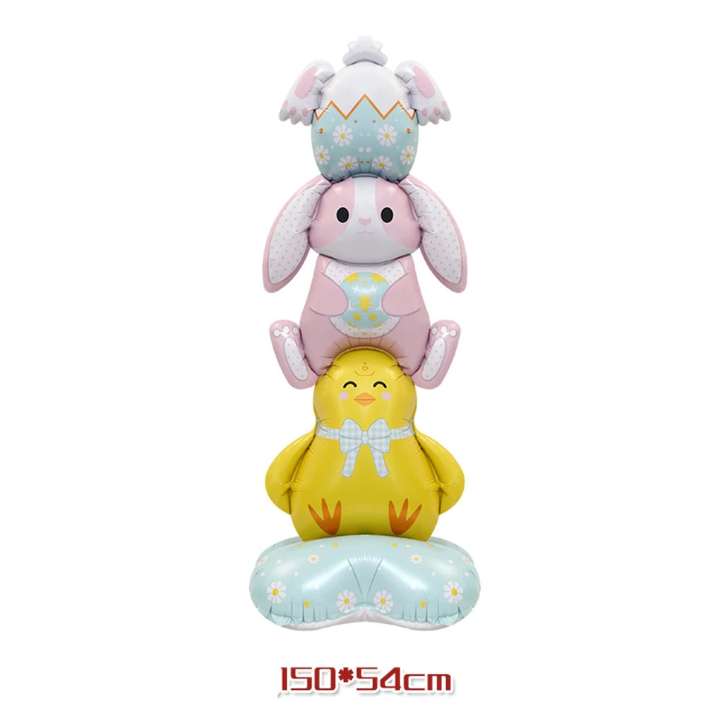 Easter Theme Disposable Tableware Cute Cartoon Bunny Rabbit Pattern Paper Plates Cups Napkins Kids Favor Easter Party Decoration