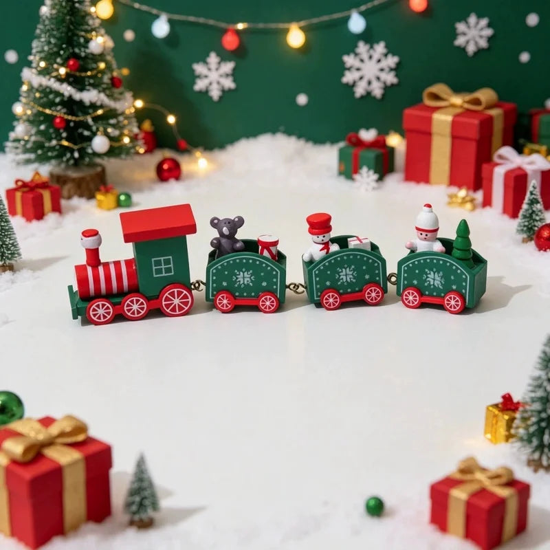 Christmas Train Decoration with Charming Painted Design Christmas Decorations Tabletop Display window display gifts