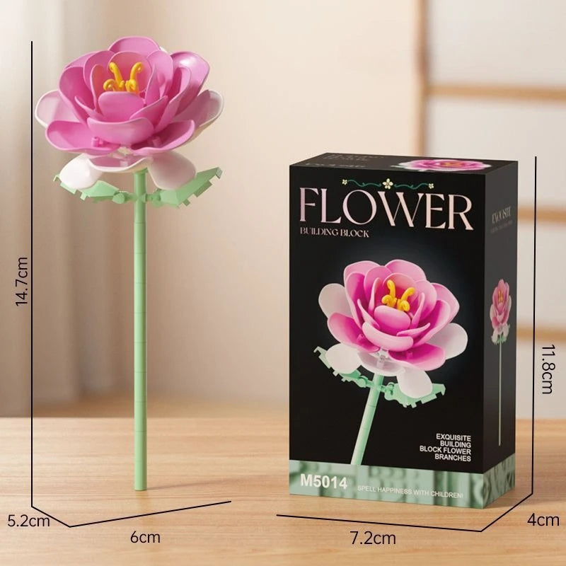 Romantic building block flower decorations, festival gifts, small building block bouquets, handmade bouquets, Valentine's Day