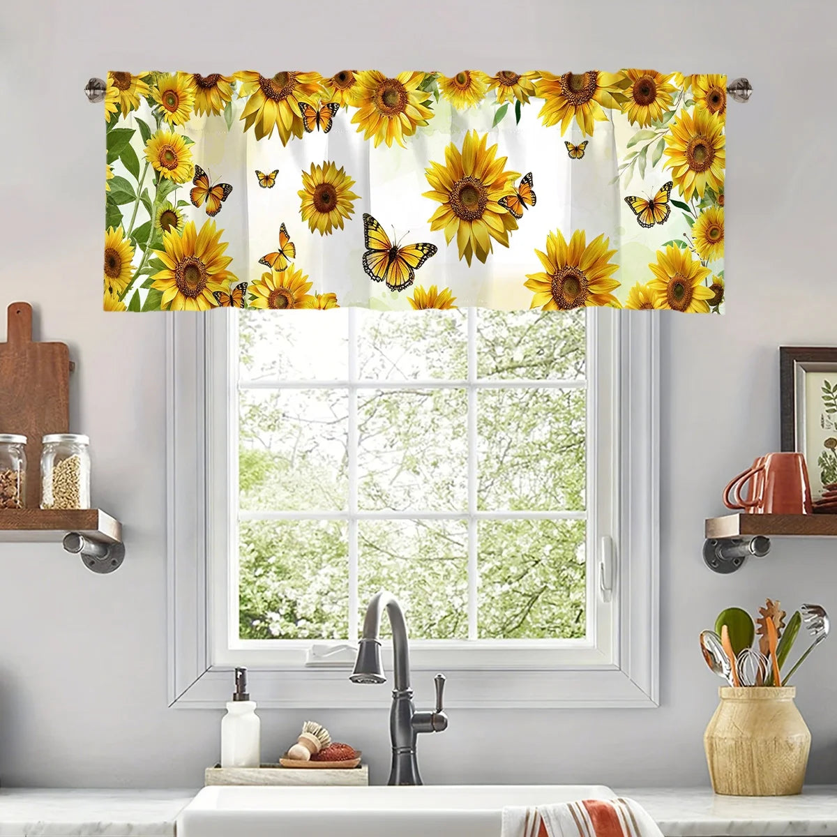 Happy Easter Short Curtain Happy Easter Decoration for Home 2026 Spring Ornament Holiday Gift 2026 for Kitchen Living Room
