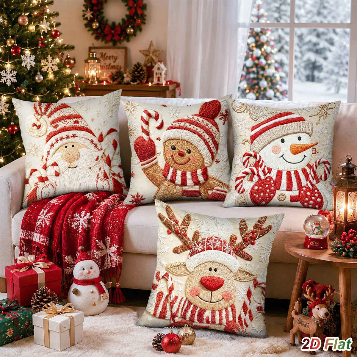 Christmas Pillowcases Merry Christmas Decorations for Home 2026 Xmas Snowman Elk Sofa Cushion Cover Navidad Natal New Year 2027
