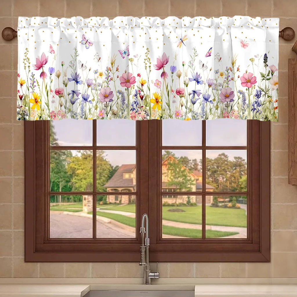 Happy Easter Short Curtain Happy Easter Decoration for Home 2026 Spring Ornament Holiday Gift 2026 for Kitchen Living Room