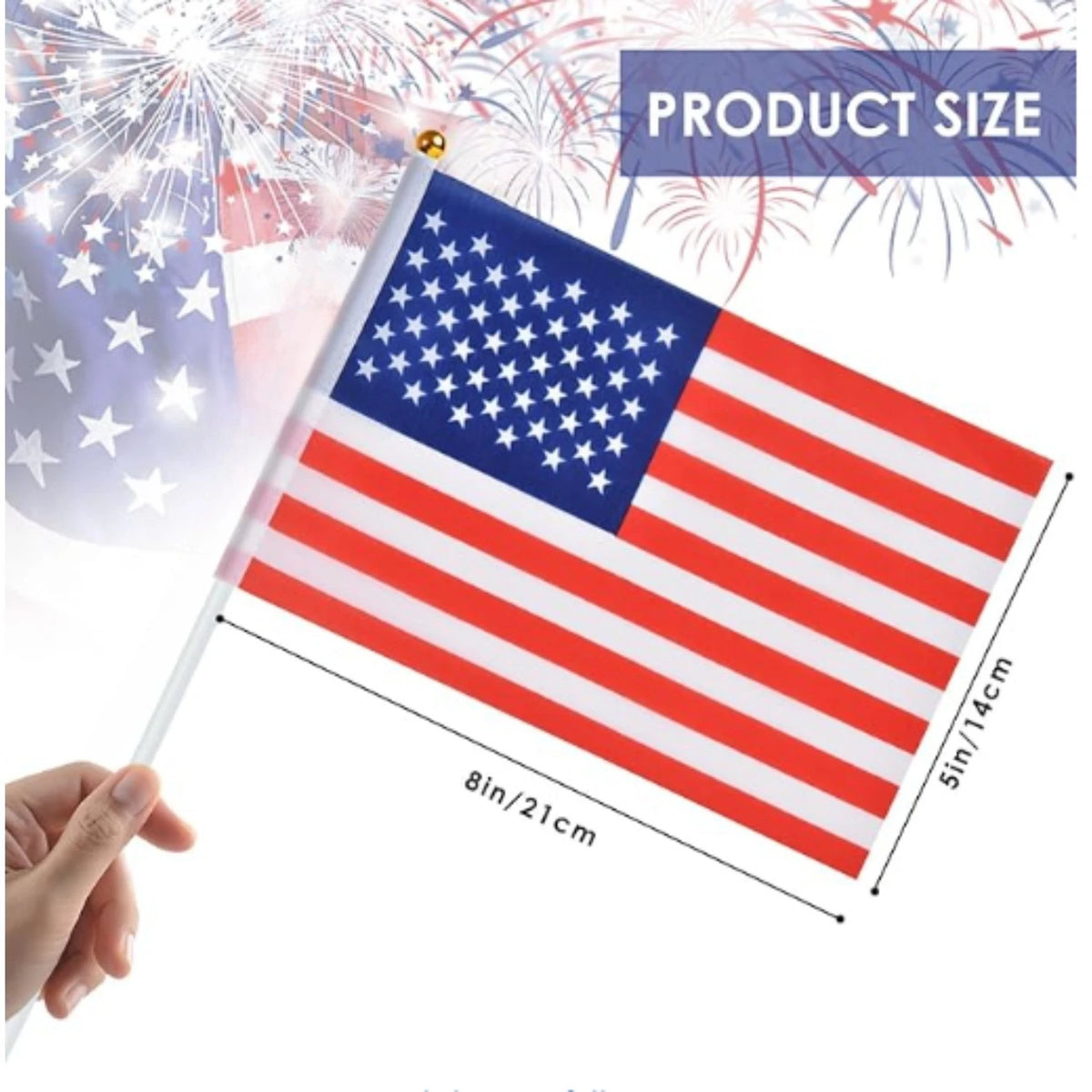 50pcs/20pcs American USA Flags on Sticks for 4th July Decorations, America Small Flags for Memorial Day Independence Day Decor