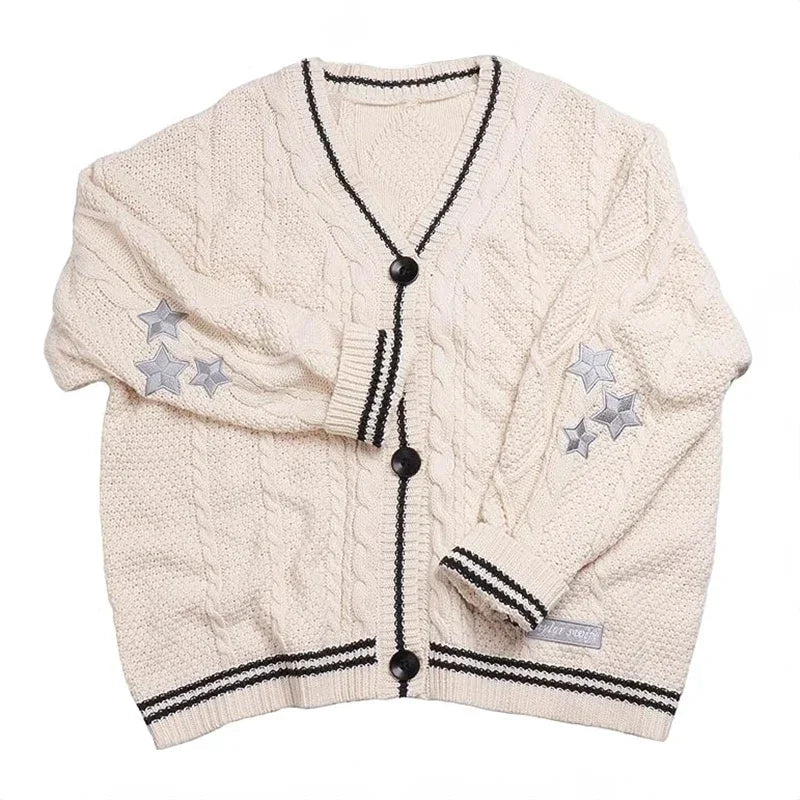 Lover Cardigan with Star Embroidery Pink Heart Cosy Soft Knit TS Cardigan Tay Sweater Jacket Vintage Fall Winter 1989 Sweater