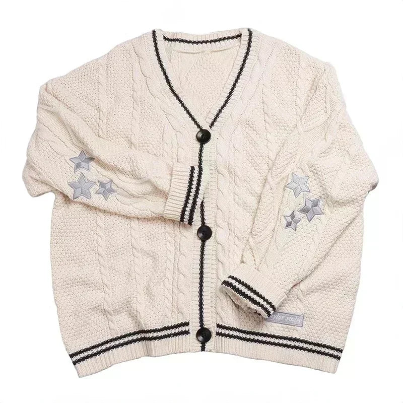 Lover Cardigan with Star Embroidery Pink Heart Cosy Soft Knit TS Cardigan Tay Sweater Jacket Vintage Fall Winter 1989 Sweater