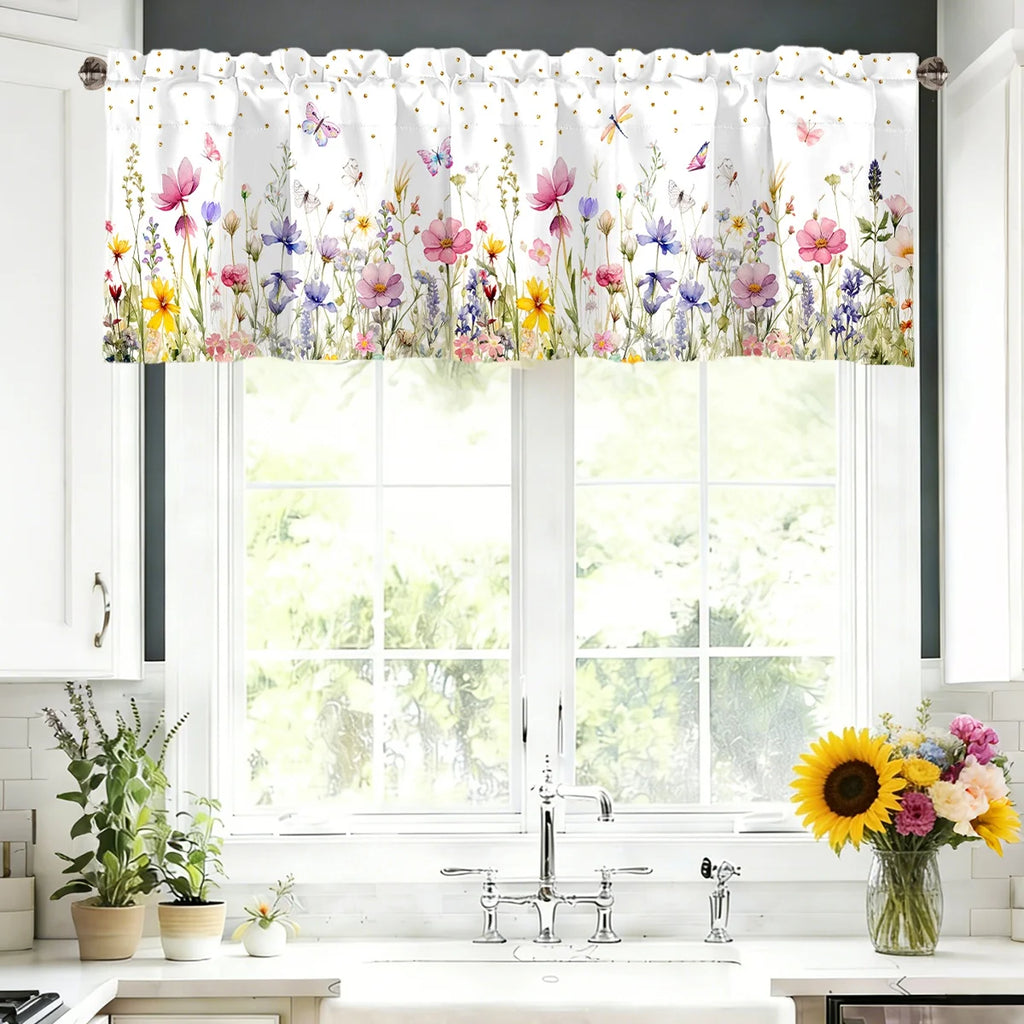 Happy Easter Short Curtain Happy Easter Decoration for Home 2026 Spring Ornament Holiday Gift 2026 for Kitchen Living Room