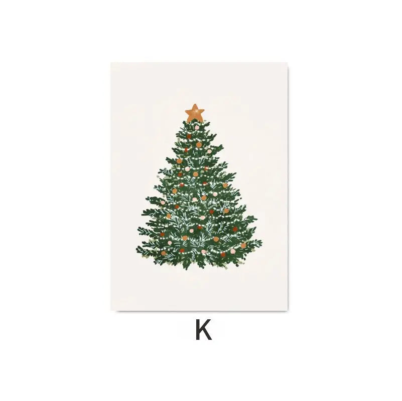 Christmas Decor Tree Garland Wall Art Canvas Painting Nordic Posters and Prints Merry Christmas Picture Living Room Home Decor