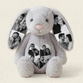 Custom Photo Bunny Plush with Hidden Ear Pictures Personalized Bunny Stuffed Animals Keepsake Gift for Couples Birthday Gifts