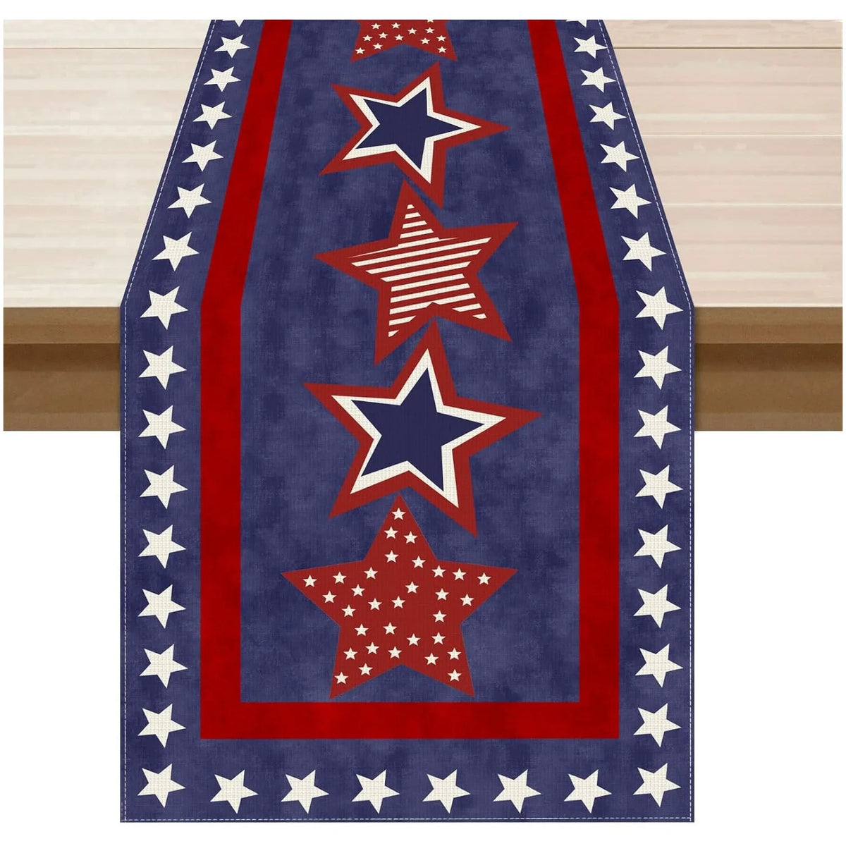 4th of July Table Runner America Flag Stars Stripe Patriotic Table Runner Memorial Day Independence Day Vintage Home Party Decor