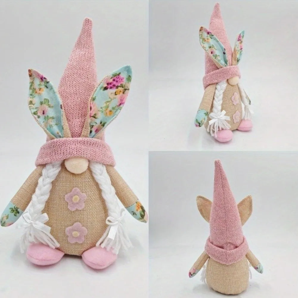 Cartoon Easter Bunny Gnome Spring Bunny Themed Faceless Design Gnome Faceless Plush Doll Polyester Easter Bunny Ornaments