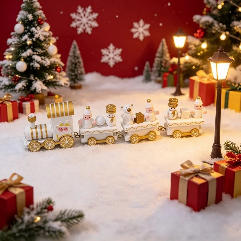 Christmas Train Decoration with Charming Painted Design Christmas Decorations Tabletop Display window display gifts