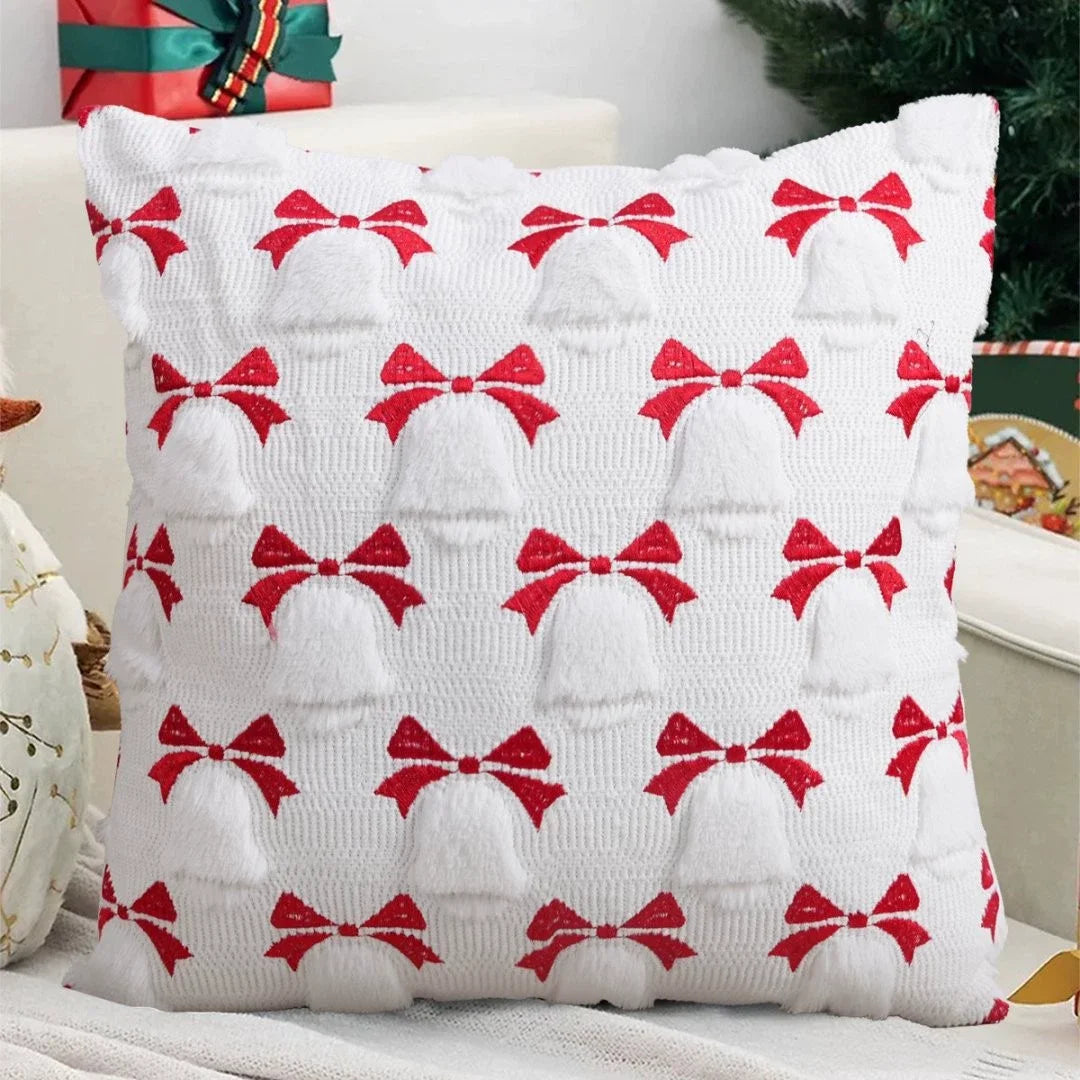 Christmas Throw Pillow Covers Set of 2 Xmas Tree 18x18 Pillow Covers Soft Plush Faux Wool Pillowcases Festival Winter Home Decor