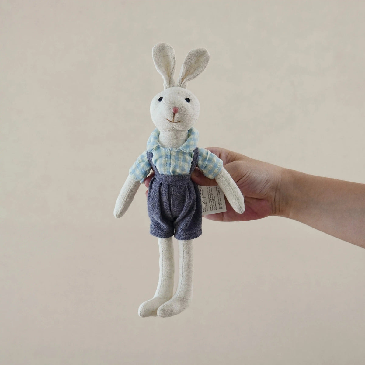 Handmade Linen Bunny Doll Montessori Role-Playing Fabric Animal Doll Nursery Decoration Children's Birthday Gift