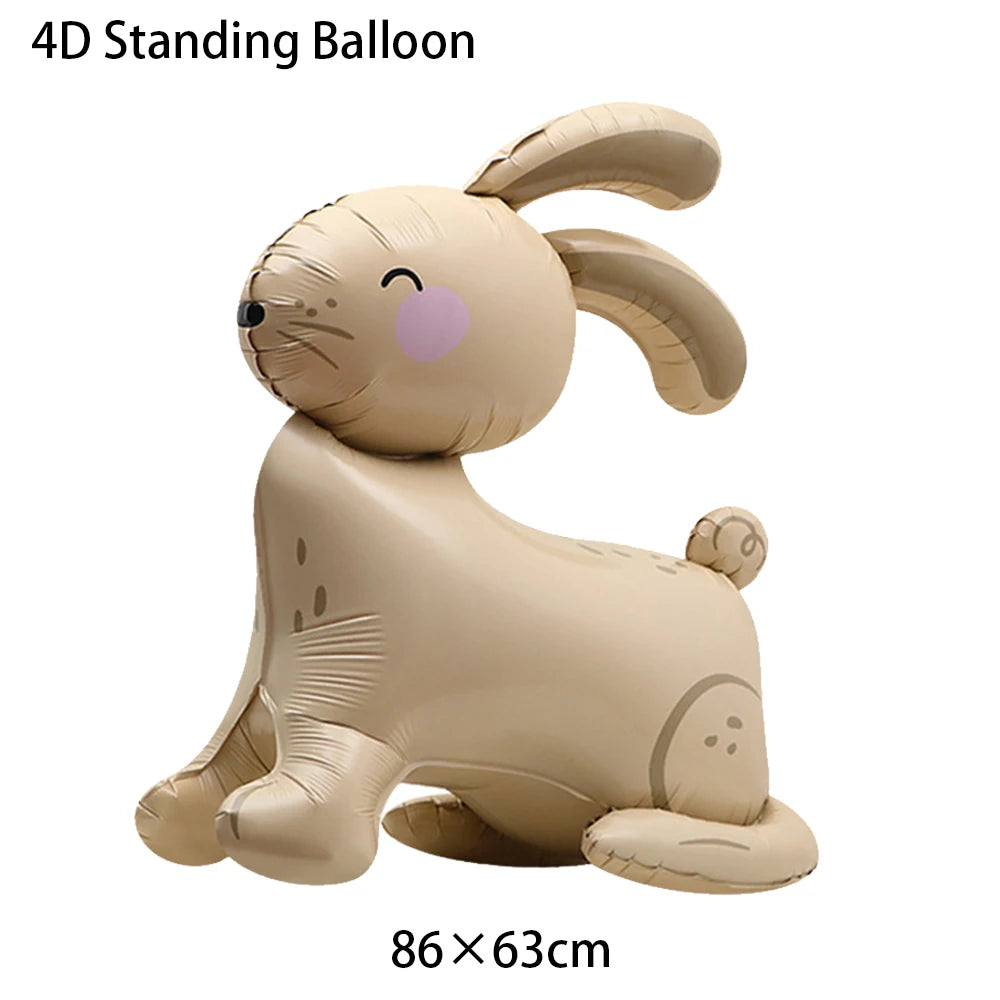 Easter Theme Disposable Tableware Cute Cartoon Bunny Rabbit Pattern Paper Plates Cups Napkins Kids Favor Easter Party Decoration