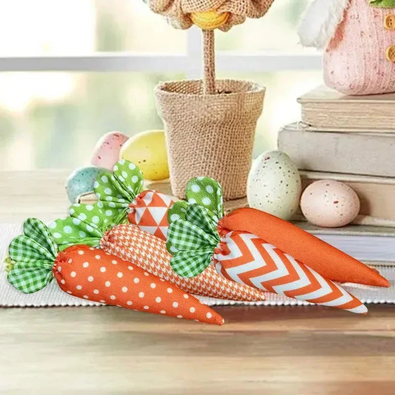 5pcs Easter Artificial Carrot Ornaments Spring Easter Party Decoration for Home Decor Birthday Gift Soft Artificial Carrot
