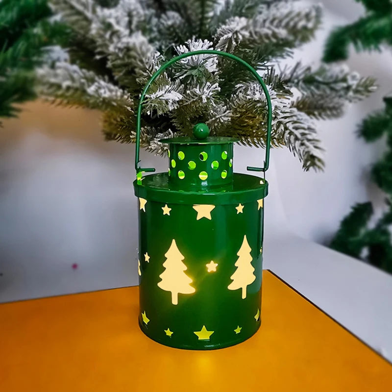 Christmas Decorations Vintage Christmas Lanterns with LED Light Festive Decor for Home Party Stylish Christmas Hanging Lanterns