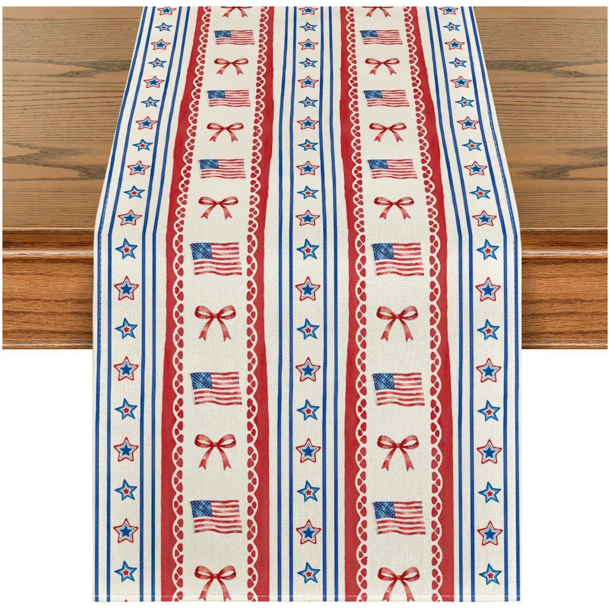 4th of July Table Runner America Flag Stars Stripe Patriotic Table Runner Memorial Day Independence Day Vintage Home Party Decor