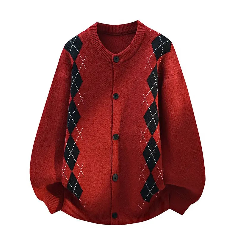 Vintage Women's Sweater Autumn Winter Christmas Red Comfortable Pullovers Casual Loose Mens Fashion Knitwear Pullover Streetwear