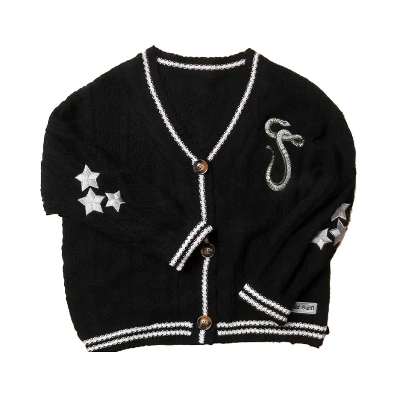 Lover Cardigan with Star Embroidery Pink Heart Cosy Soft Knit TS Cardigan Tay Sweater Jacket Vintage Fall Winter 1989 Sweater