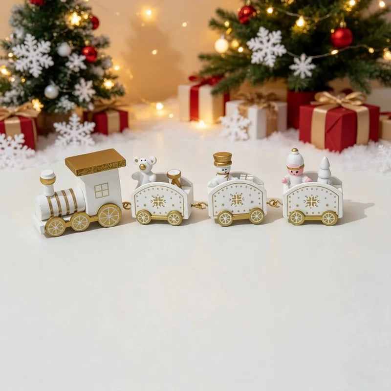 Christmas Train Decoration with Charming Painted Design Christmas Decorations Tabletop Display window display gifts