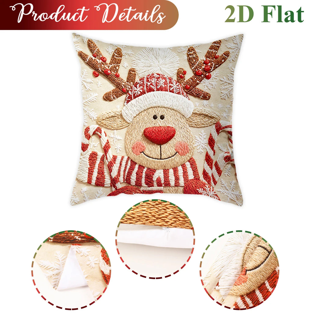 Christmas Pillowcases Merry Christmas Decorations for Home 2026 Xmas Snowman Elk Sofa Cushion Cover Navidad Natal New Year 2027