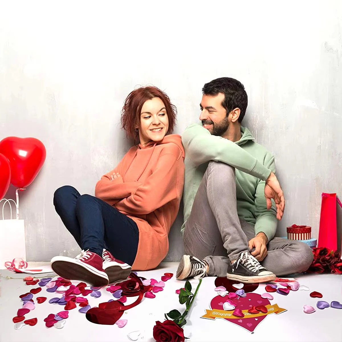 100pcs Valentine's Day Romantic Love Heart Table Decoration，for Valentine's Day Wedding Party DIY Romantic Scene Decoration