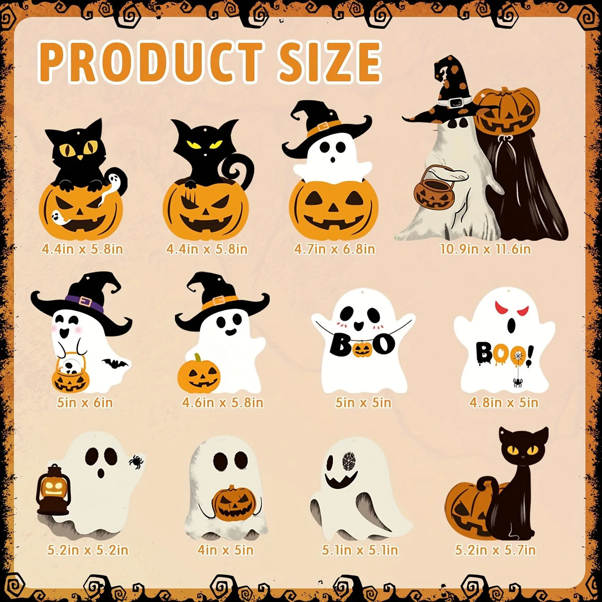 Halloween Hanging Ornaments Ghost Black Cat Pumpkin Witch Hat Hanging Decor for Spooky Halloween Party Porch Ceiling Decoration