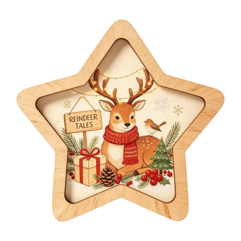 Merry Christmas Wooden Christmas Decoration Star Shape Snowman Deer Home Ornaments Rabbit Santa Claus Wall Decor New Year Gift
