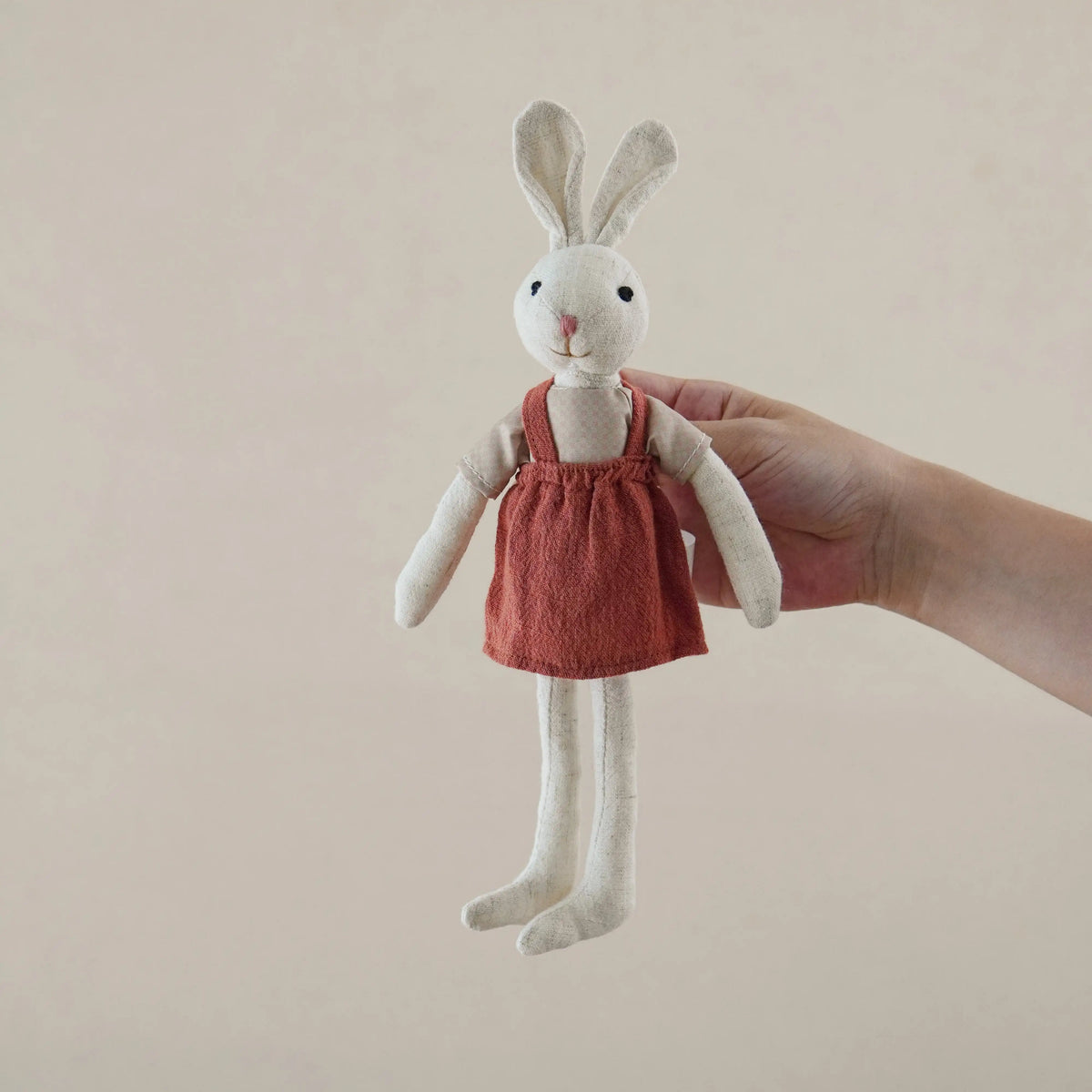 Handmade Linen Bunny Doll Montessori Role-Playing Fabric Animal Doll Nursery Decoration Children's Birthday Gift