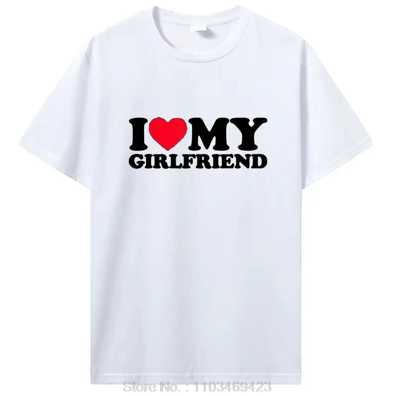I Love My Girlfriend T Shirt I Heart My-Girlfriend TShirt GF T-Shirt Boyfriends Gifts Valentine's Day Costume Graphic Tee Tops