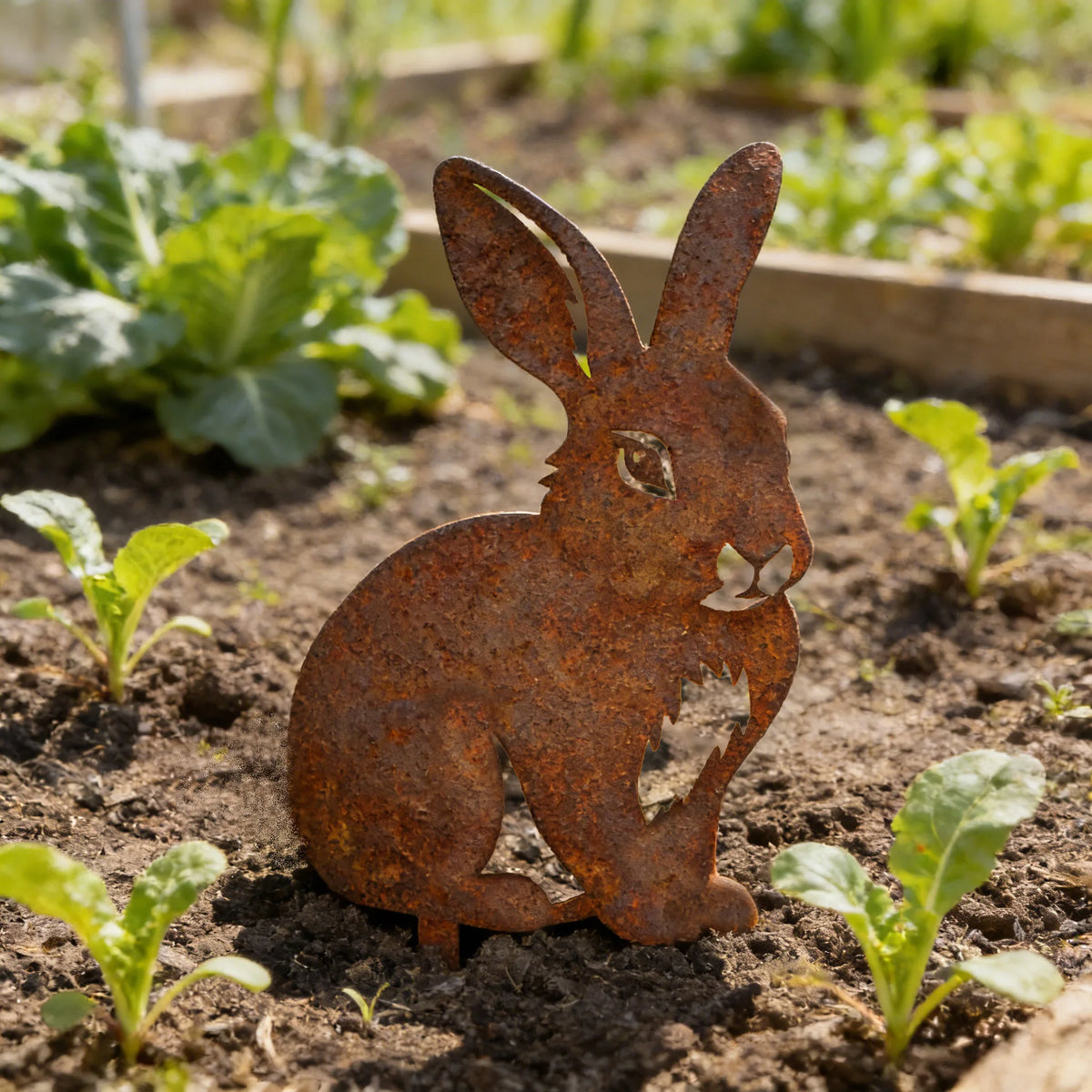 Easter Bunny Metal Art Decor Garden Flower pots Lawn Rabbit Iron Home Outdoor Animal Theme Sculpture Decor Sign