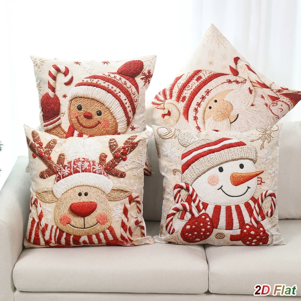 Christmas Pillowcases Merry Christmas Decorations for Home 2026 Xmas Snowman Elk Sofa Cushion Cover Navidad Natal New Year 2027