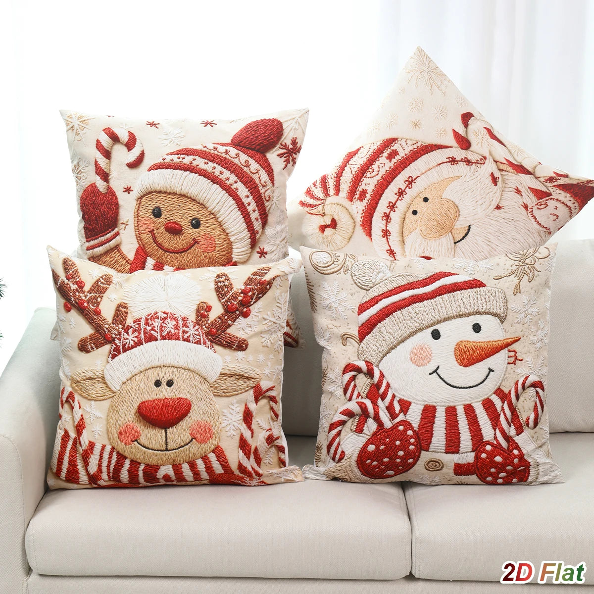 Christmas Pillowcases Merry Christmas Decorations for Home 2026 Xmas Snowman Elk Sofa Cushion Cover Navidad Natal New Year 2027