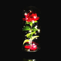 1pc LED Rose in Dome Decorative Lamp Valentine's Day Gifts for Her, Room Decor Artificial Flower with Warm Glow, Red Rose & Gree