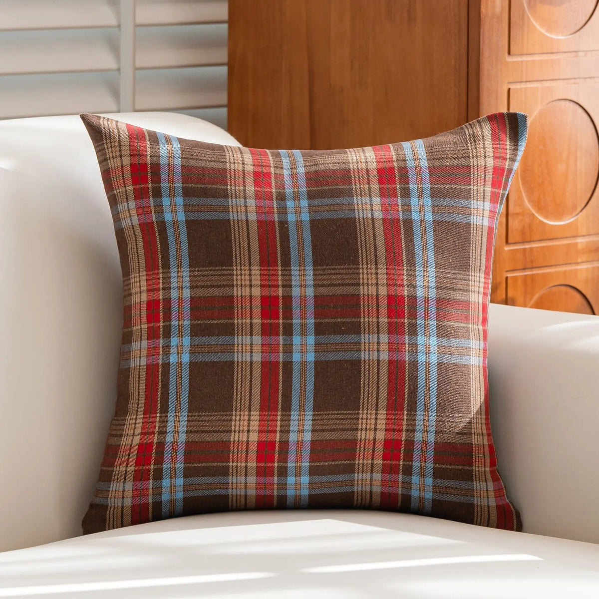 Christmas Plaid Decor Throw Pillow Covers Scottish Tartan Cushion Case for Farmhouse Home Square Pillow Case Cushion Pillowcase