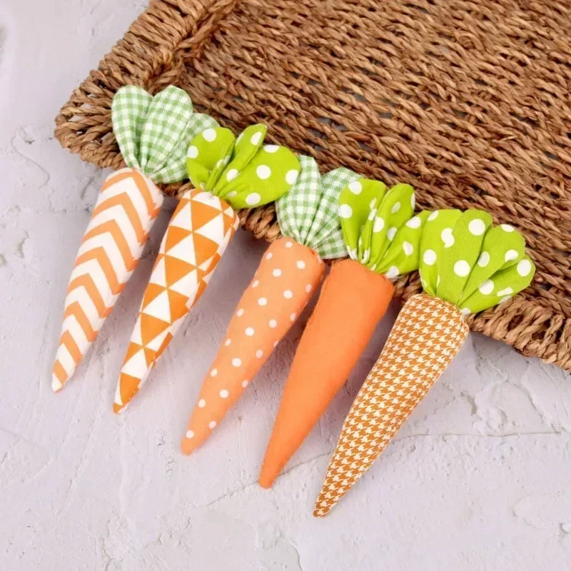 5pcs Easter Artificial Carrot Ornaments Spring Easter Party Decoration for Home Decor Birthday Gift Soft Artificial Carrot