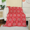 Christmas Red Striped Velvet Blanket with Reindeer Pattern, Festive Decoration, Soft and Lightweight, Suitable for Holiday Use