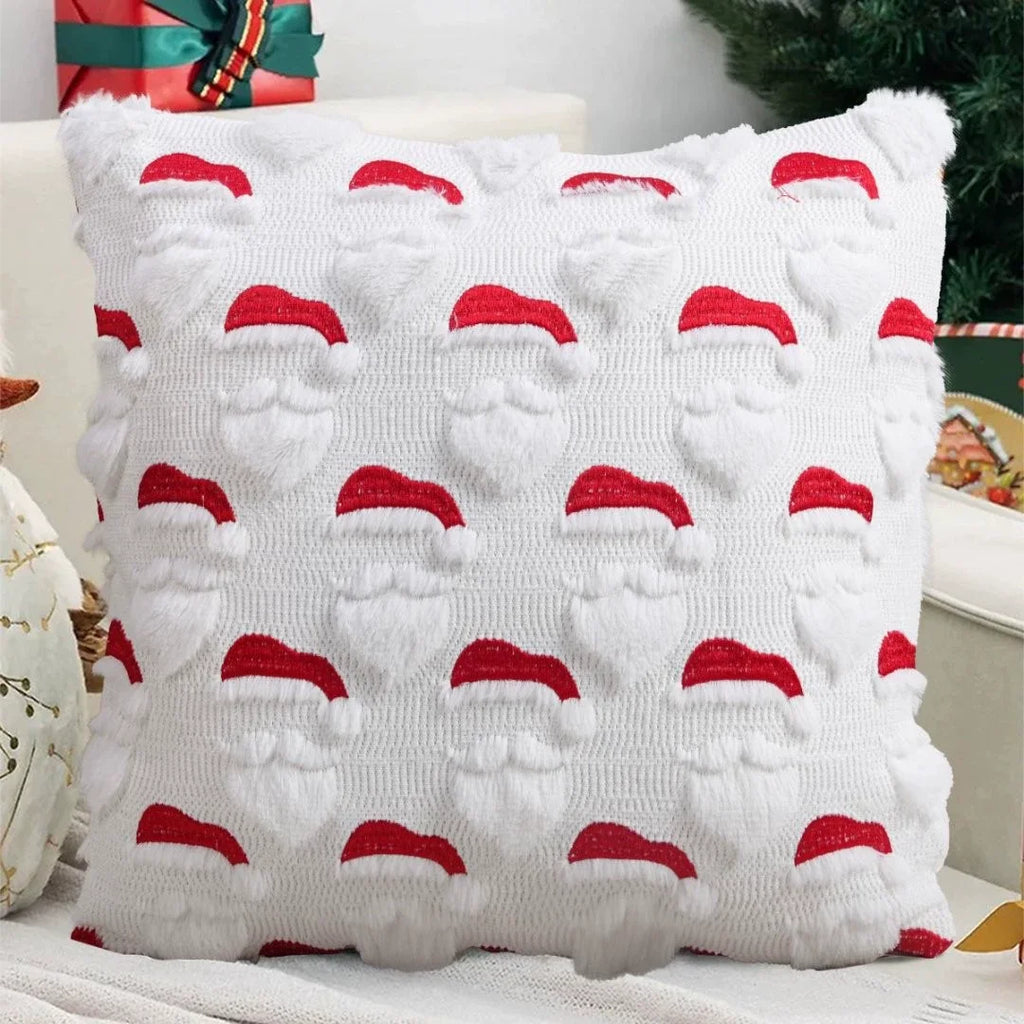 Christmas Throw Pillow Covers Set of 2 Xmas Tree 18x18 Pillow Covers Soft Plush Faux Wool Pillowcases Festival Winter Home Decor