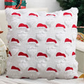 Christmas Throw Pillow Covers Set of 2 Xmas Tree 18x18 Pillow Covers Soft Plush Faux Wool Pillowcases Festival Winter Home Decor