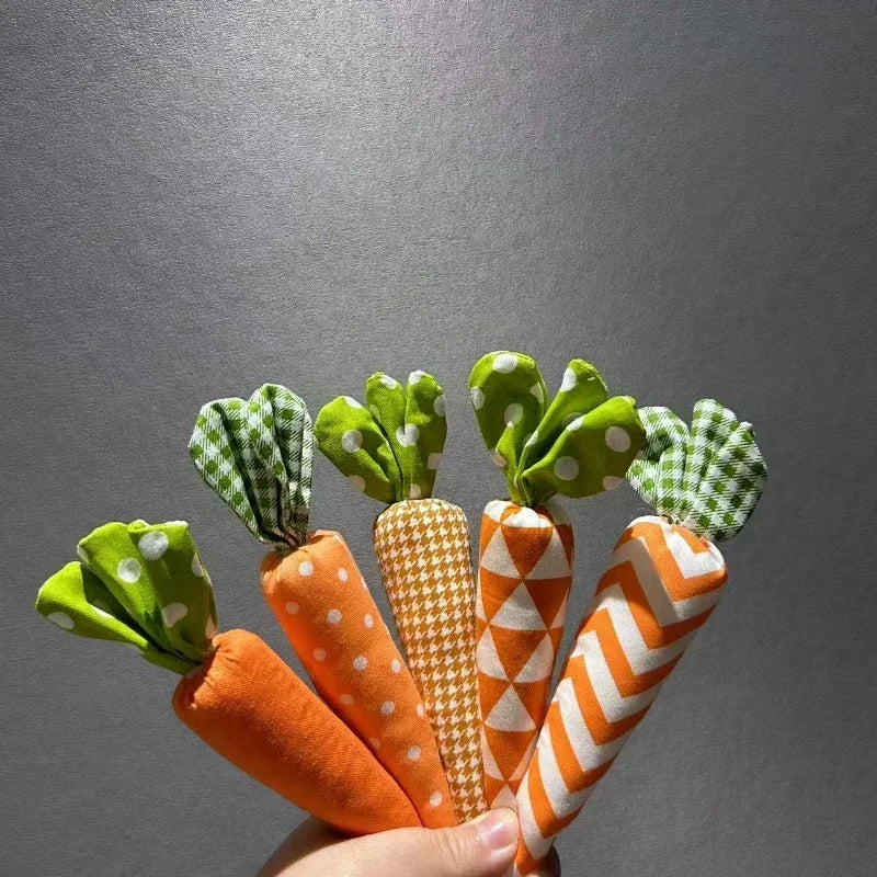 5pcs Easter Artificial Carrot Ornaments Spring Easter Party Decoration for Home Decor Birthday Gift Soft Artificial Carrot