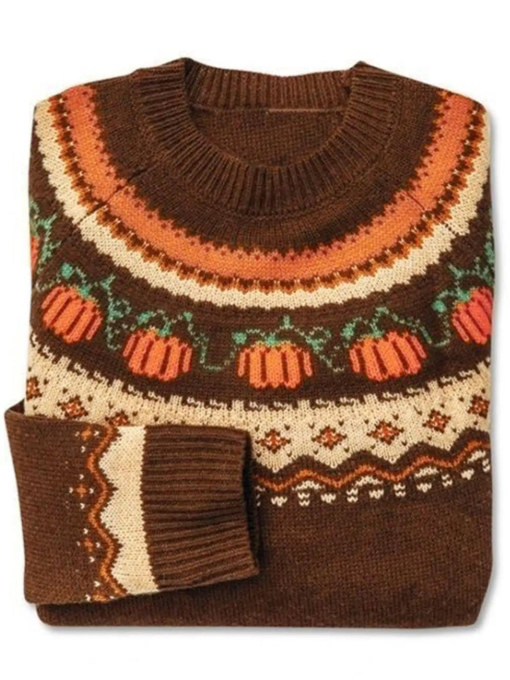 Roupas Femininas Women's Holiday Round Neck Pullover Sweater Halloween Themed Decoration Pumpkin Jacquard Casual Knitted Sweater